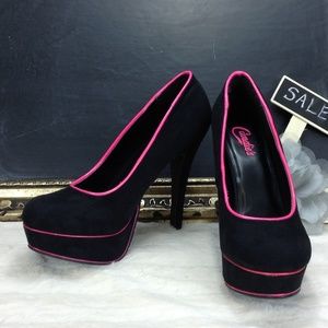 Candies Black/Hot Pink Platform Heels 4 for $25